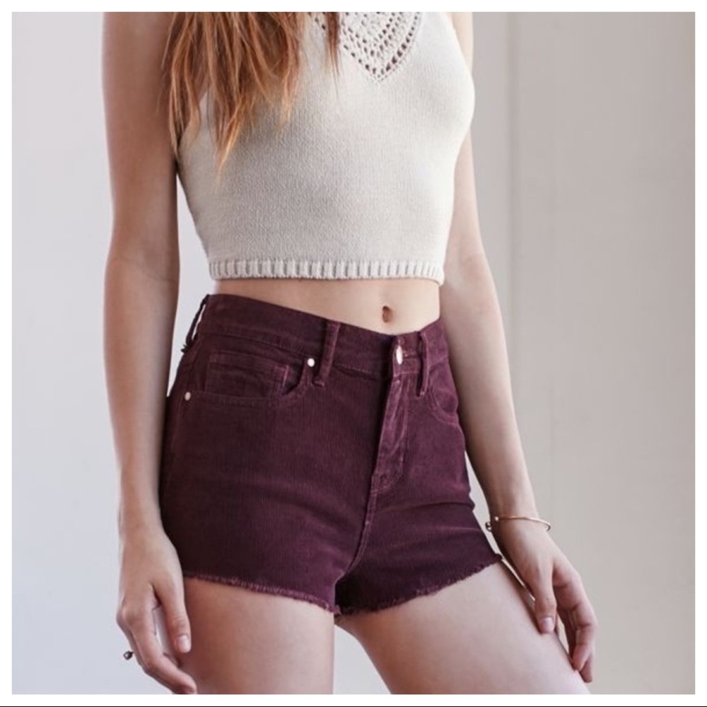 Kendall + Kylie Corduroy Plum Purple Shorts 26
